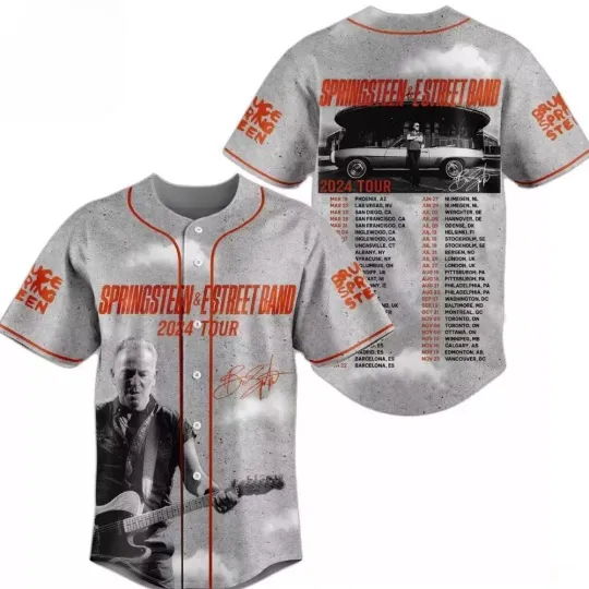Discover Bruce Springsteen E Street Band World Tour 2024 Baseball Jersey