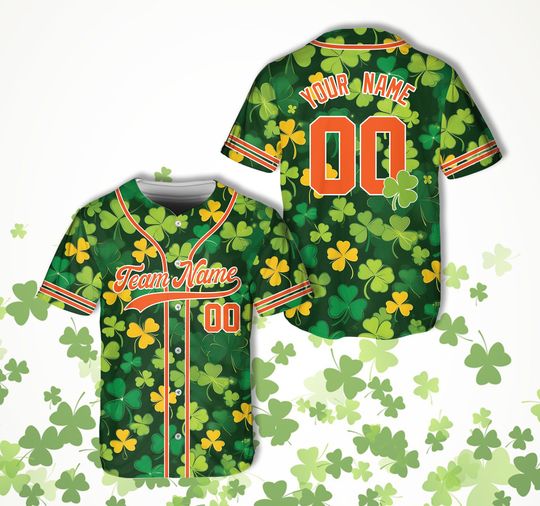 Discover Personalized Name Number St Patrick's Day Baseball Jersey