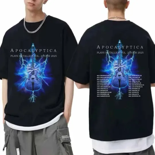 Discover Apocalyptica 2025 Tour Double Sided Shirt