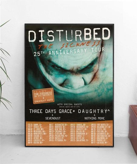 Discover Disturbed The Sickness 25th Anniversary Tour 2025 poster