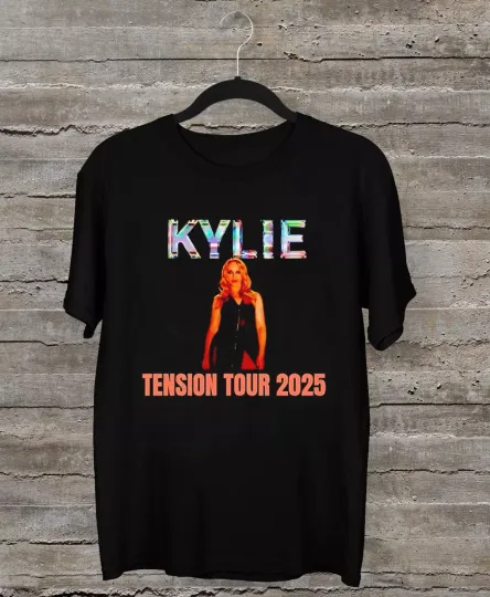 Discover NEW KYLIE MINOGUE TENSION TOUR 2025 Black All Size T-Shirt