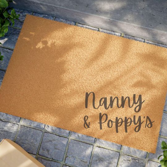 Discover Nanny and Poppy Grandparents Door Mat funny door mat -