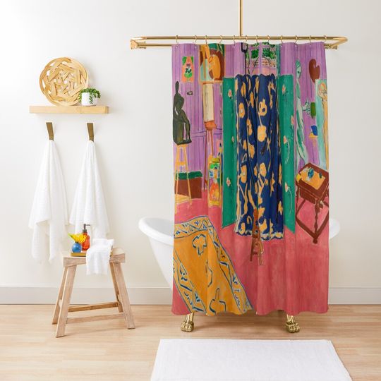 Discover The Pink Studio-Henri Matisse Shower Curtain, Extra Wide Shower Curtain