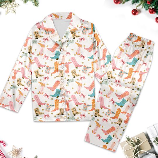 Discover Cowboy Boot Pajama Set, Cowboy Cowgirl Western Pajamas