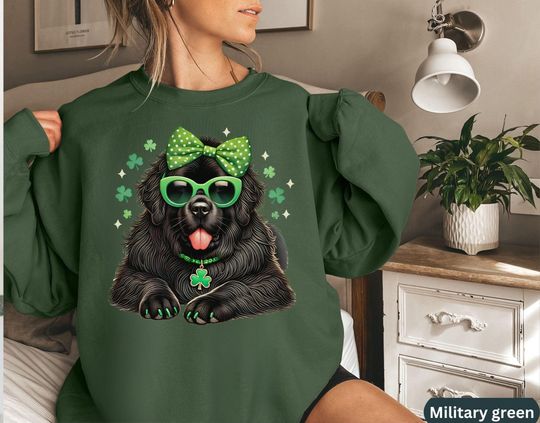 Discover Newfie Newfoundland St Pattys Sweatshirt Crewnecked, Mom Wife Gifts Hers