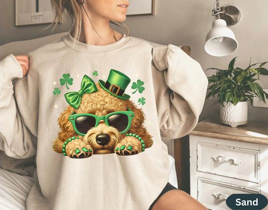 Discover Yellow Labradoodle Doodle St Pattys Sweatshirt Crewnecked