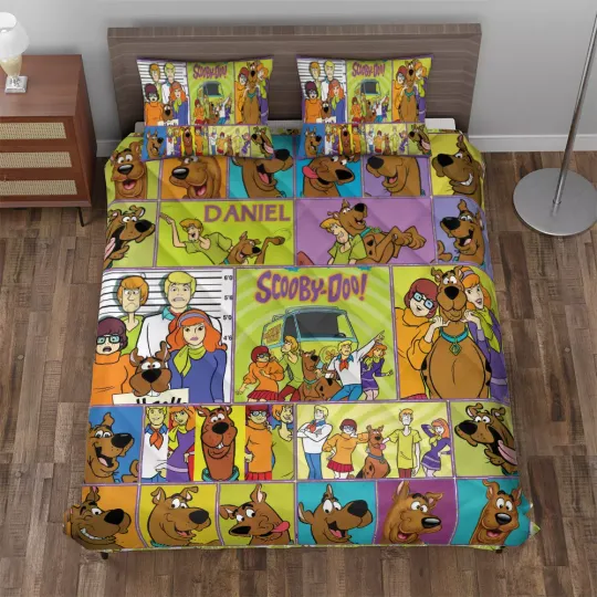 Discover Personalized Never Too Old For Scooby Doo Cartoon Characters Quilt Bed Set