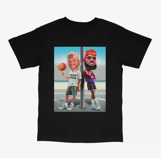 Discover Luka Doncic &  LeBron James White Men Can't Jump T-SHIRT