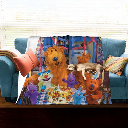 Discover Personalized Christmas Bear in the Big Blue House Blankets Custom Name