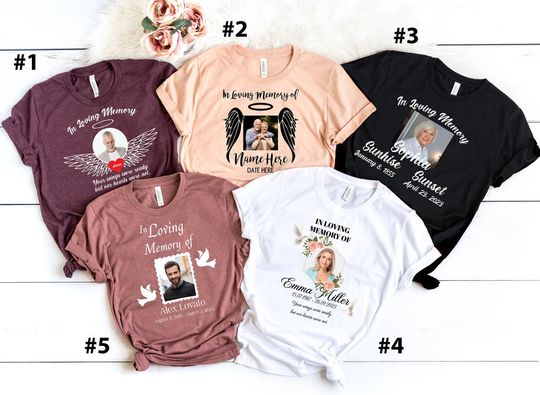 Discover Personalized Memorial Photo Shirt, Custom Funeral Photo Shirt