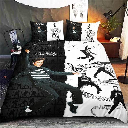 Discover Elvis Presley Bed Set, Elvis King Of Rock Duvet Cover, Rock N Roll Gift