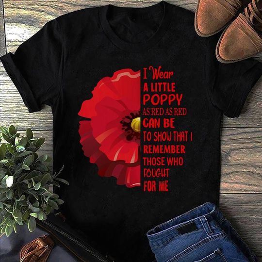 Discover Veterans Day Lest We Forget Red Poppy Flower Usa Memorial Veteran - Veteran Gift, Military,Veteran Shirt, Veteran Gifts, Military Shirt