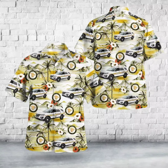 Discover Illinois State Police Car State Trooper Hawaiian Shirt