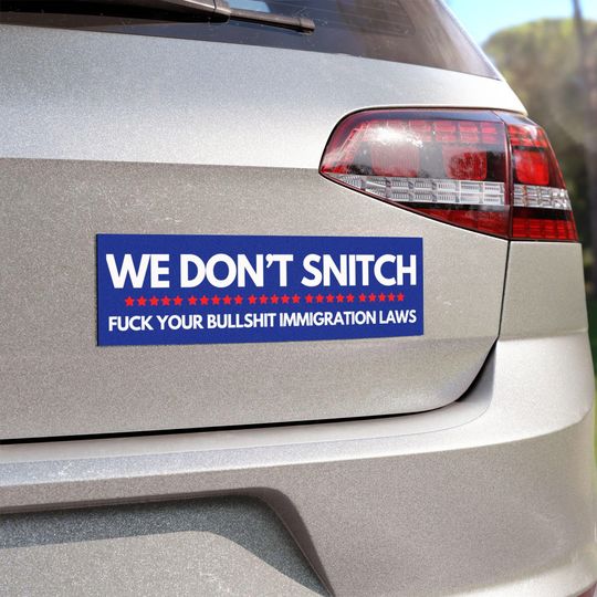 Discover We Don't Snitch Anti-Trump Car Magnet 10x3 Kamala Harris Walz