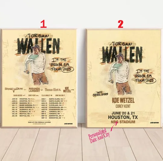 Discover Custom Wallen Western I’m The Problem Tour 2025 Poster