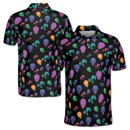 Discover Funny Neon Alien and Palm Tree Tropical Shirt
