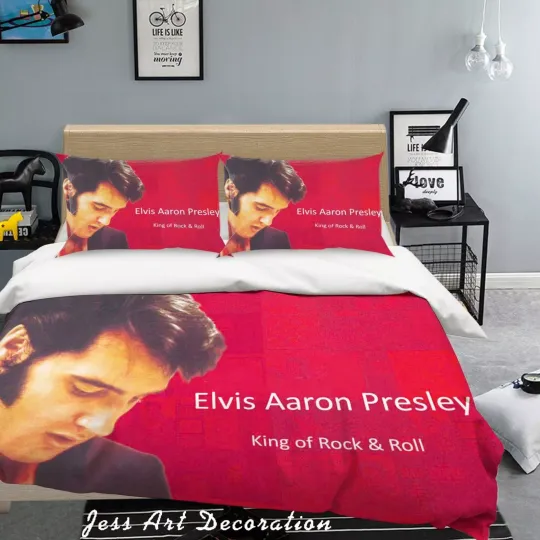 Discover 3D Rock Star Elvis Presley Quilt Cover Set Bedding Sets Pillowcases