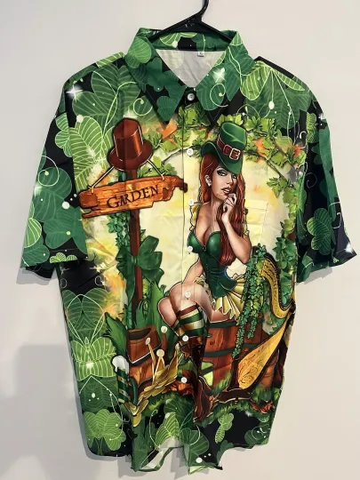 Discover Men's St. Patrick's Day Button Down Hawaiian Shir