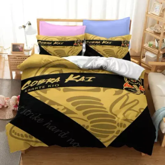 Discover Bedding Set Cobra Kai Quilt Duvet Cover Pillowcase Single Double Size