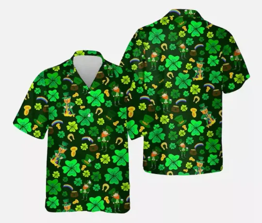 Discover St.Patrick's Day Hawaiian Shirt, Funny Shamrock Hawaii Shirt, Gift For Him