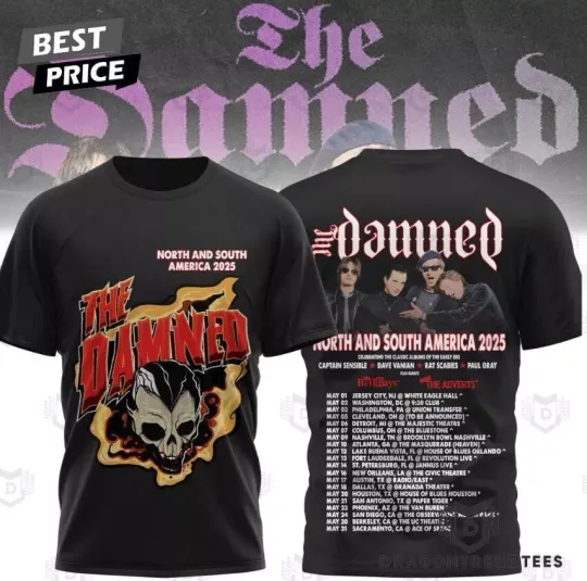 Discover The Damned North And South American Tour 2025 3D T-Shirt