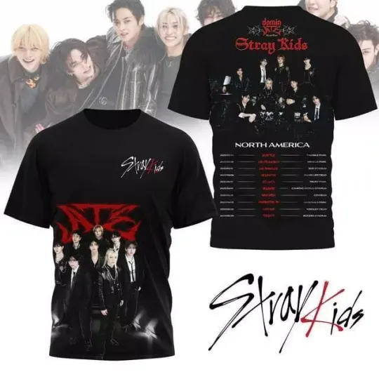 Discover Stray Kids World Tour 2025 North America  T-Shirt 3D