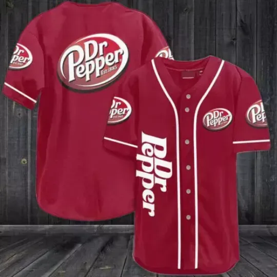 Discover Red Dr. Pepper Baseball Jersey Drink Lover’s