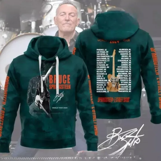 Discover Bruce Springsteen   E Street Band World Tour 2024 Hoodie 3d - all printed