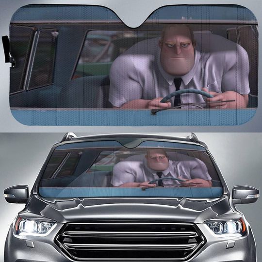 Discover Incredibile Cartoon Robert Bob Parr Mr Incredible In His Car Car Sun Shade