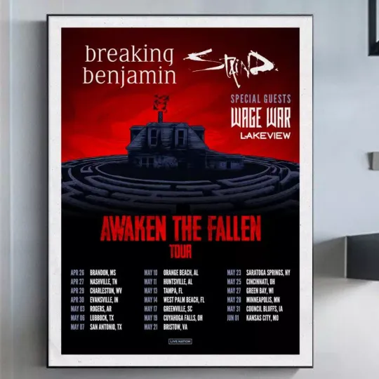 Discover Breaking Benjamin Awaken The Fallen Tour 2025 Poster