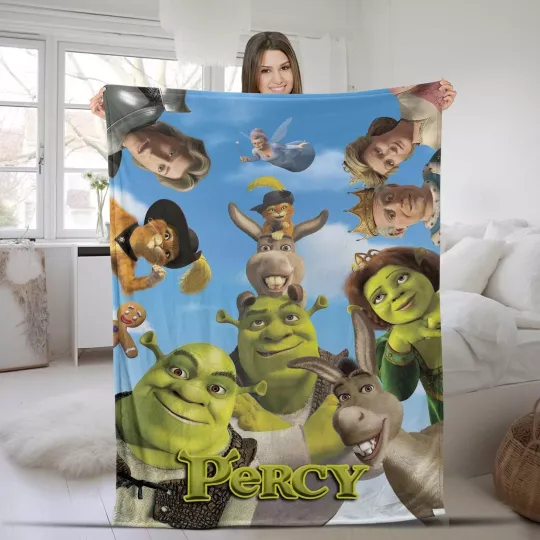 Discover Personalized Shrek Characters Blanket, Gift For Shrek Film Fans Quilt Blanket,