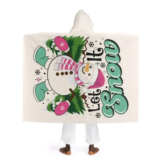 Discover Hooded Sherpa Blanket, Christmas Exchange Gift, Let It Snowman