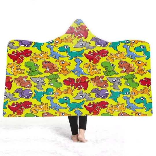 Discover Dinosaurs Warm Fleece Hooded Blanket Sofa Throw for Adult Kid Holiday Xmas Gift