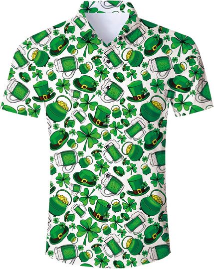 Discover RAISEVERN Mens Hawaiian Shirt Casual Button Down