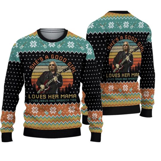 Discover Free Fallin Tom Petty Ugly Christmas Sweater