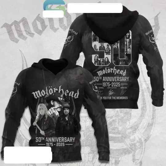 Discover Motorhead 50 Years Of The Memories 1975-2025 Hoodie 3d