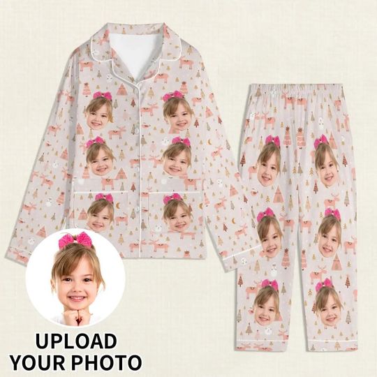 Discover Personalized Kids Photo Pajama Set - Soft Long Sleeve & Pants with Custom Image
