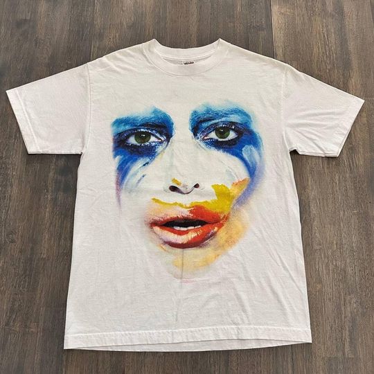 Discover Ld ga artRAVE 2014 Artpop Ball Applause Concert Tour Big Face T-Shirt