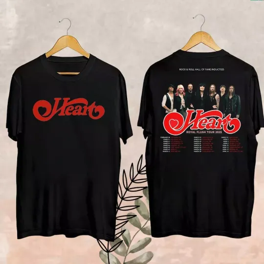Discover 2025 Heart Band Royal Flush Tour T-Shirt