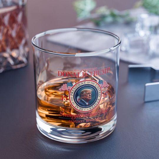 Discover Trump Whiskey Rocks Glass - 47th President Inauguration Day Gift, MAGA Gift for Him