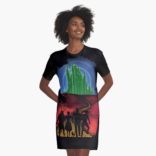 Discover Yellow brick road Graphic Women's T-shirt Dresses