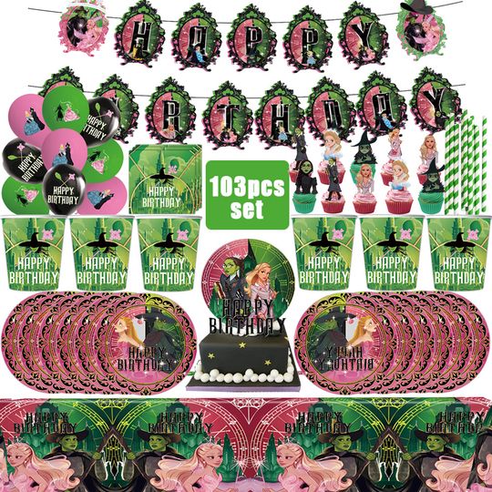 Discover Magic Witch Birthday Party Decor Disposable Tableware Wicked Cup Napkin Tablecloth Cake Balloon Plate Girl Kid Party Supplie Set