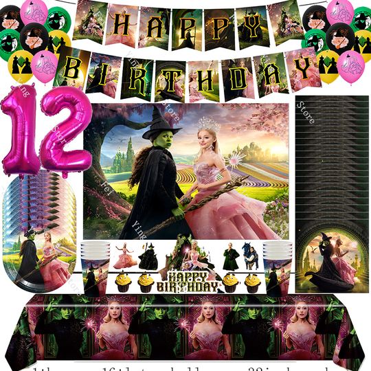 Discover Wicked Birthday Party Decorations Cake Topper Balloons Tablecloth Cups Plates Kids Birthday Party Supplies