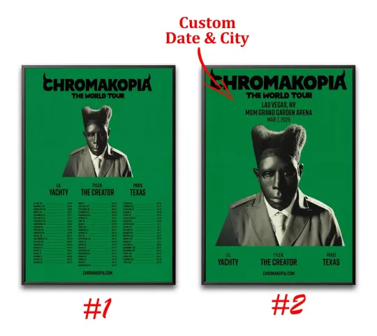 Discover Custom Tyler The Creator Chromakopia World Tour 2025 Poster