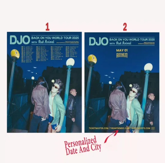 Discover Custom Djo The Back on You World Tour 2025 Poster
