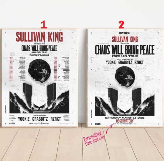 Discover Custom Sullivan King Tour 2025 Poster