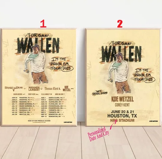 Discover Custom Wallen Western I’m The Problem Tour 2025 Poster