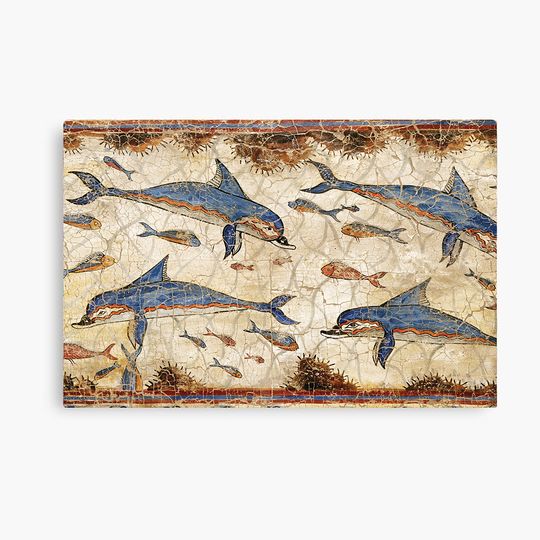 Discover Minoan Dolphins Fresco Canvas