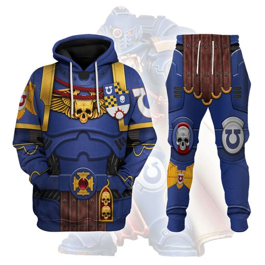 Discover Ultramarines Captain Warhammer Costume Hoodie Joggers Sets