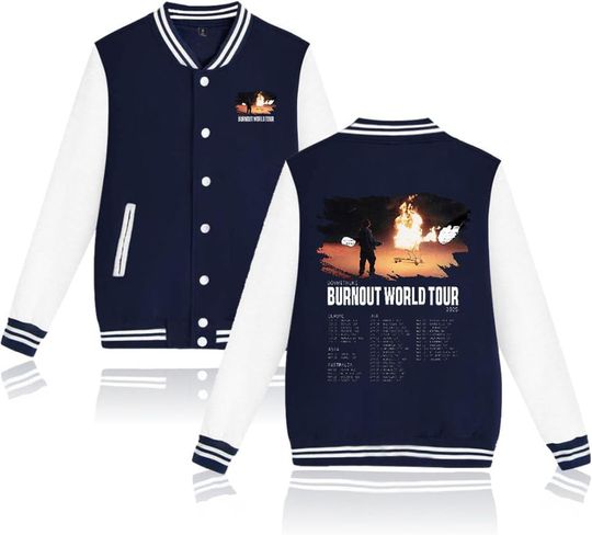 Discover Boywithuke Burnout Tour 2025 Jackets Hip Hop Baseball Jacket